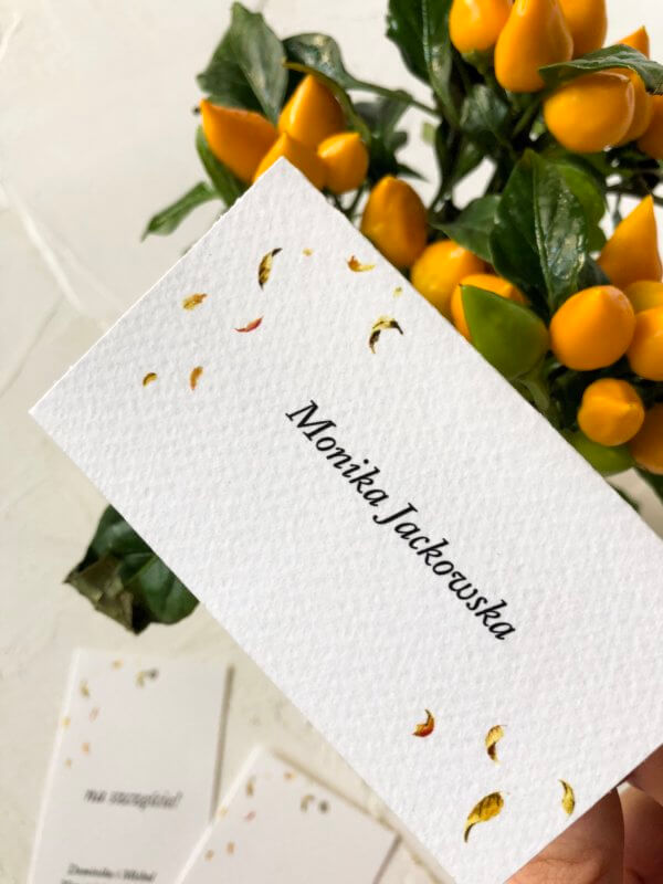 składana winietka _ jesienne listki _ Design Your Wedding
