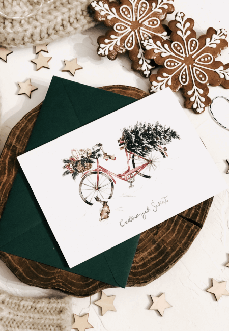 rower christmas delivery kartka świąteczna design your wedding