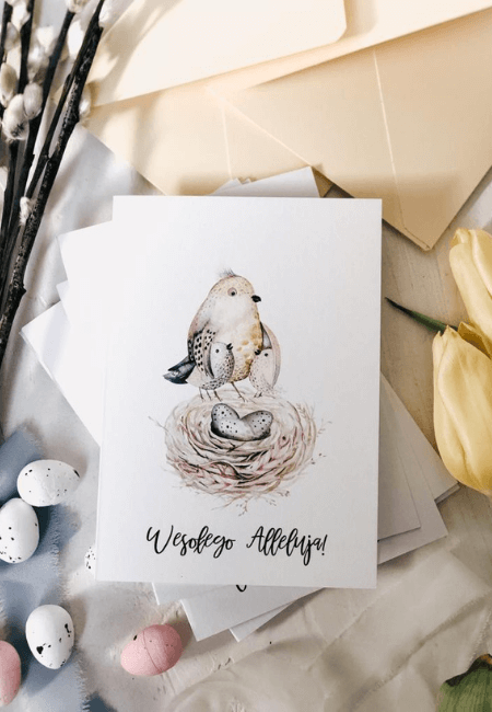 Kartka Wielkanocna Easter Birds Design Your Wedding