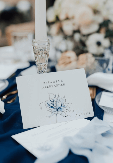 minimalistyczne zaproszenia ślubne classic blue Design Your Wedding