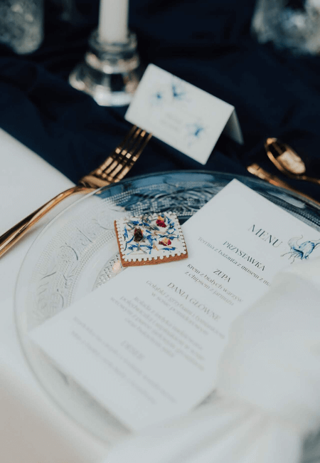 menu ślubne classic blue Design Your Wedding