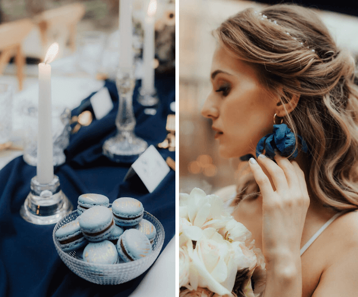 stylizowana sesja ślubna clasic blue design your wedding
