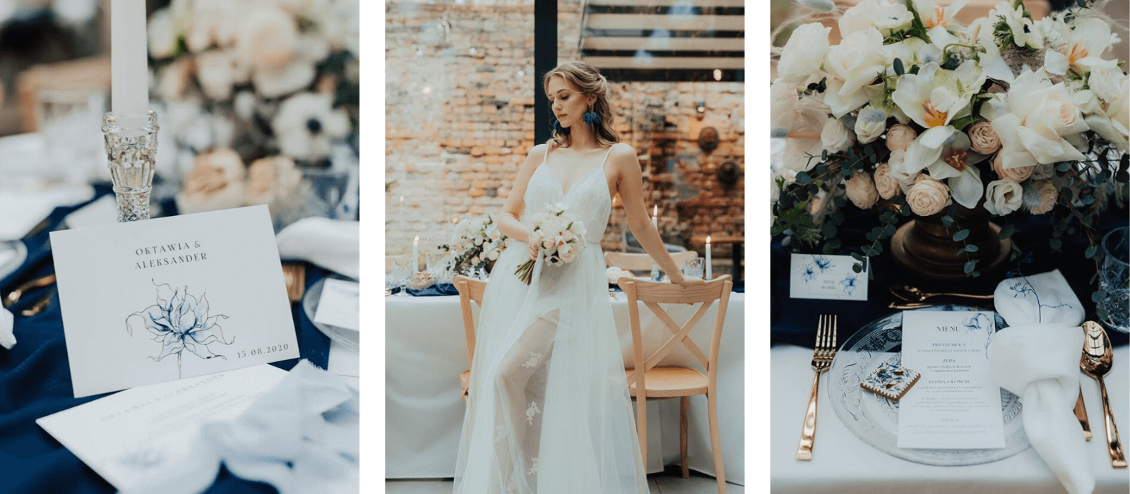 realizacje stylizowana sesja ślubna classic blue magazyn wesele design your wedding