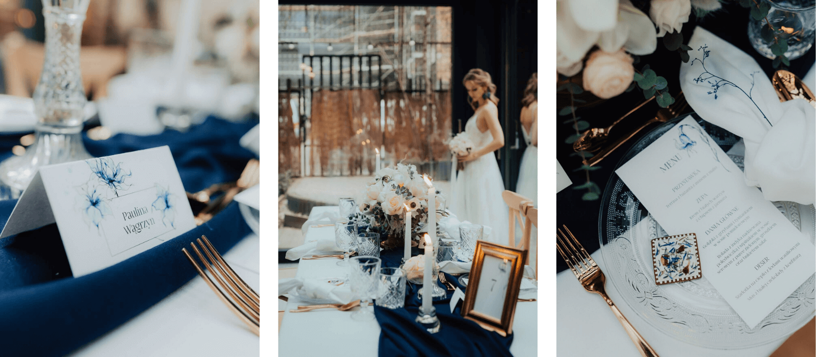stylizowana sesja ślubna clasic blue design your wedding