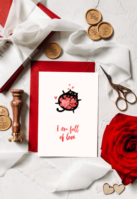 kartka miłosna kot pełen miłości _ Design Your Wedding