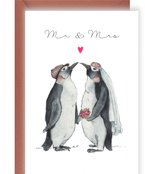 Kartka na ślub Pingwiny Design Your Wedding (1)