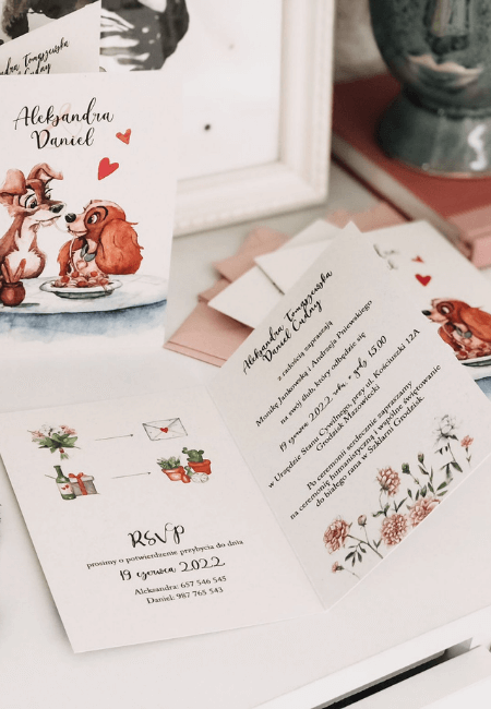 Zaproszenie na ślub Zakochany Kundel Design Your Wedding