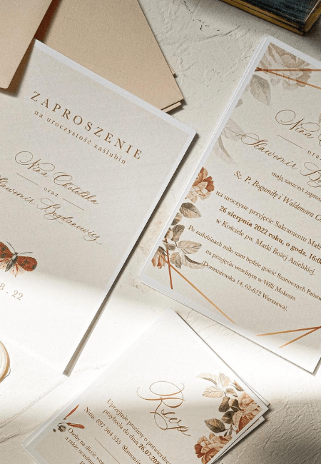 Zaproszenia ślubne Vintage Design Your Wedding